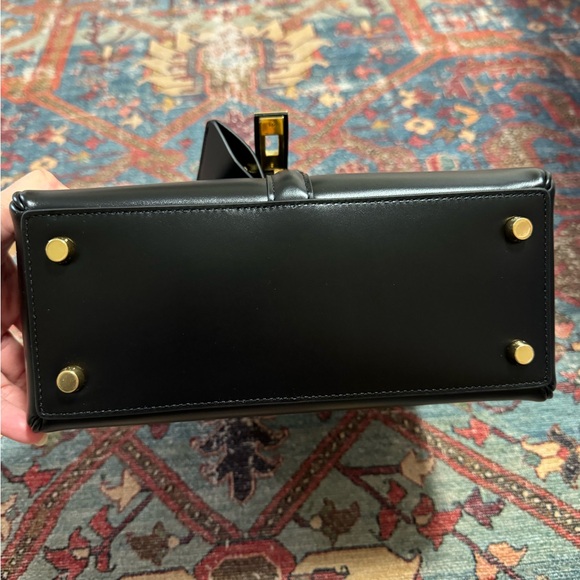 CELINE 16 Small Black Satinated Calfskin Bag FULL SET Top Handle Cross Body - Picture 10 of 15